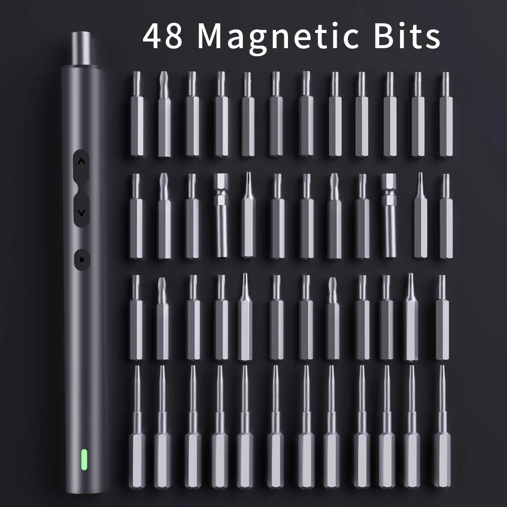 51-in-1 Precision Screwdriver Kit,Metal Case,0.25-0.35N·M,48 S2 Bits,350mAh Rechargeable for Electronics Repair & Home DIY