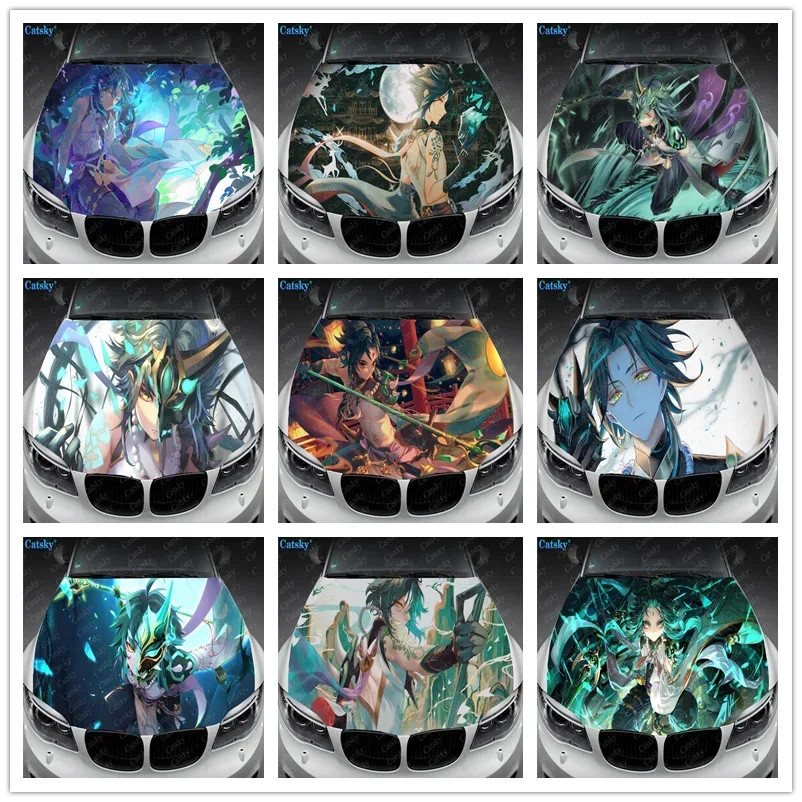 

Xiao (Genshin Impact) Anime Car Hood Vinyl Stickers Wrap Vinyl Film Engine Cover Decals Sticker Car Auto Accessories