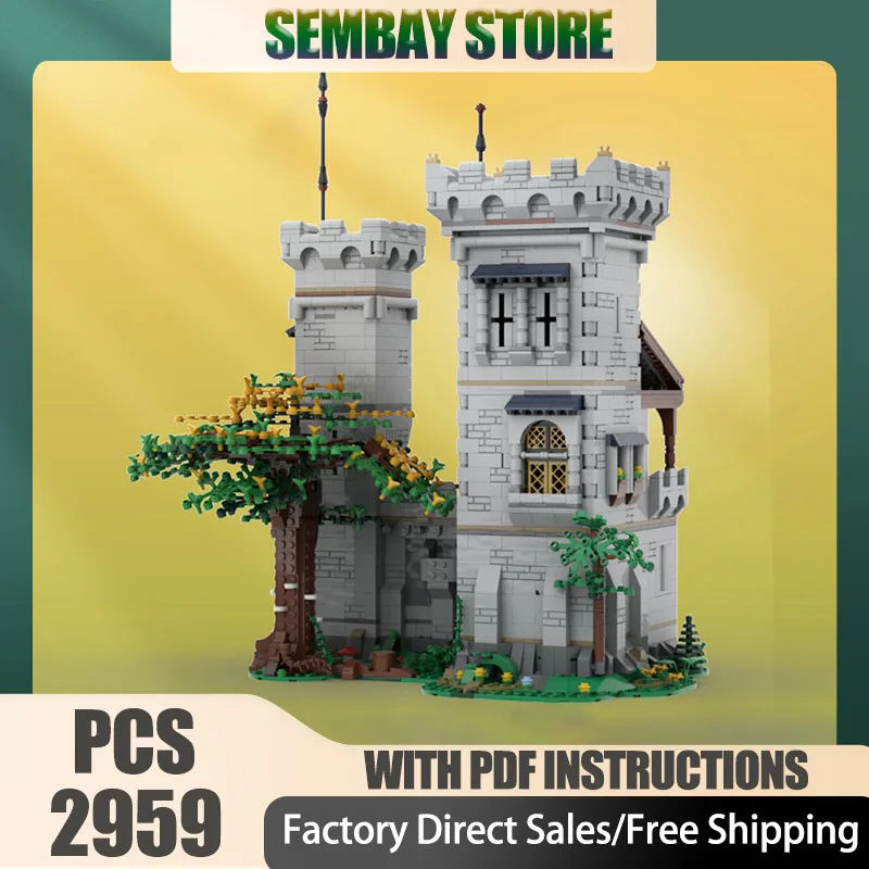 

Moc Building Bricks Модульный средневековый замок Приключения - Castle Keep Model Технологические блоки Рождественские игрушки «сделай сам» Строительные подарки