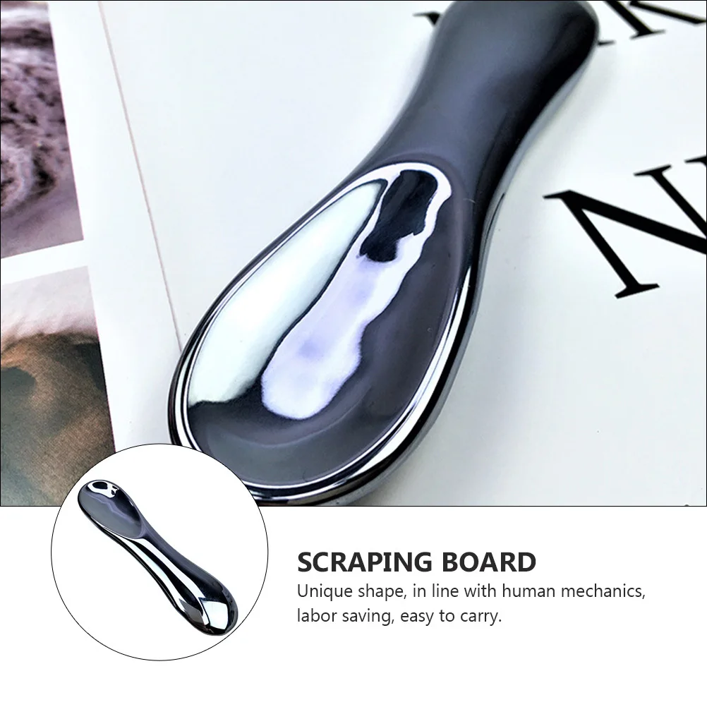 

1 шт., массажная палочка, скребковая доска Гуа Ша, черный инструмент для ухода за гладкой кожей для тела, терапии лица, облегчение боли, физическое массаж