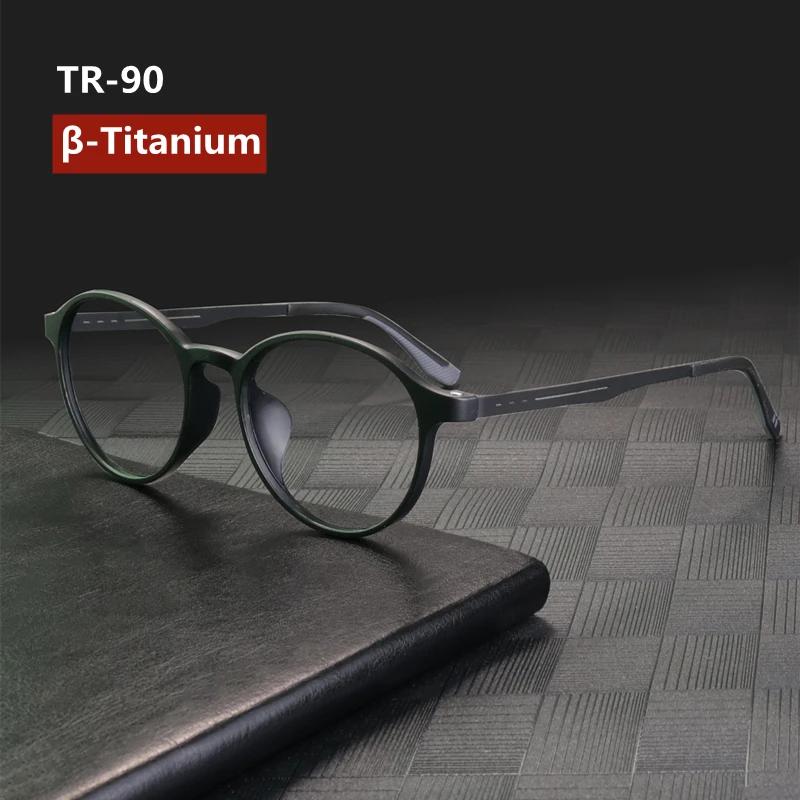 High Quality Retro Ultralight Rubber Titanium Glasses Frame for Men and Women Fashion Round Frame Optical Prescription Glasses