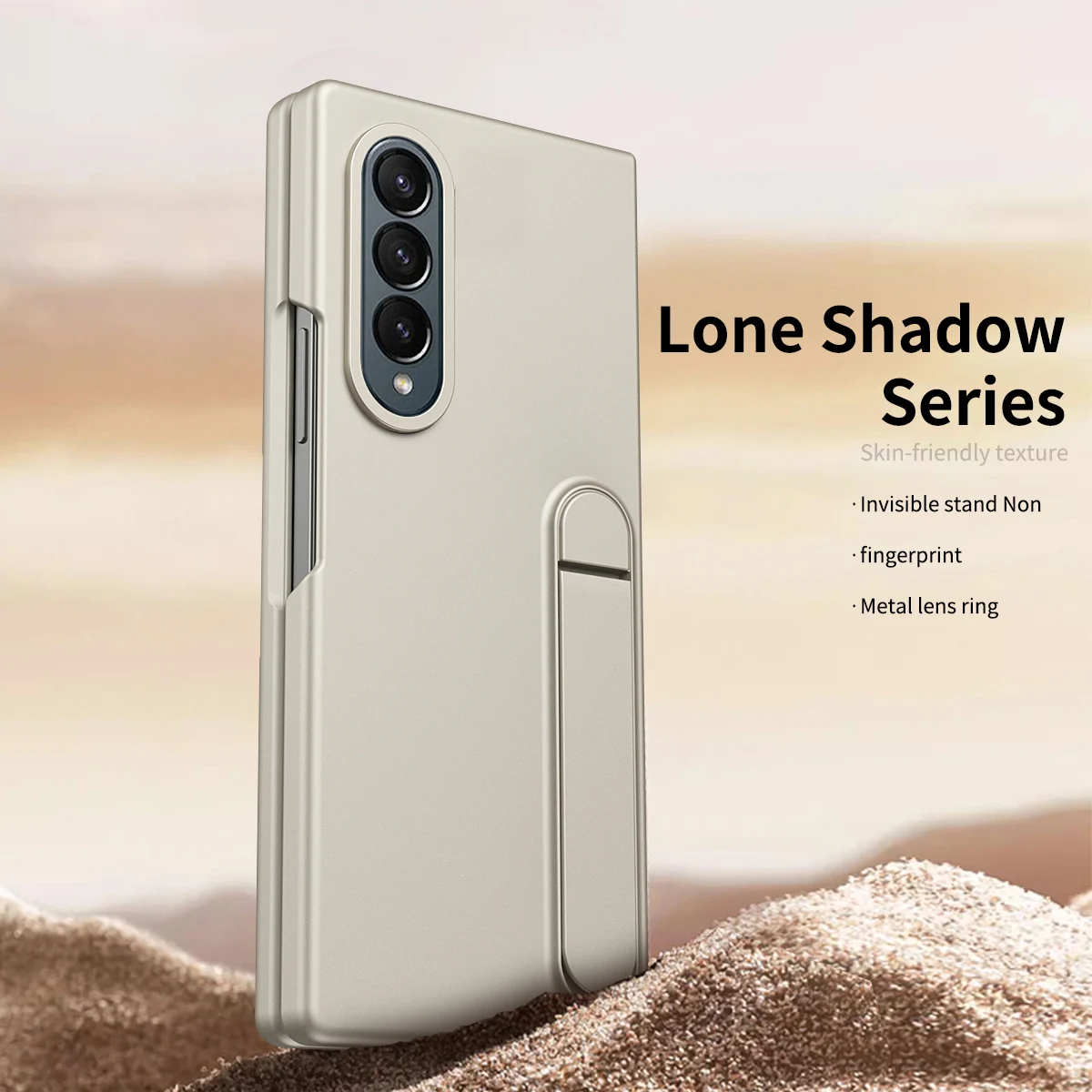 Suitable for Samsung Fold8 Ultra/Fold7/Fold6/Fold5/Fold4/Fold3 Lone Shadow flagship phone case with stand, raised protection for