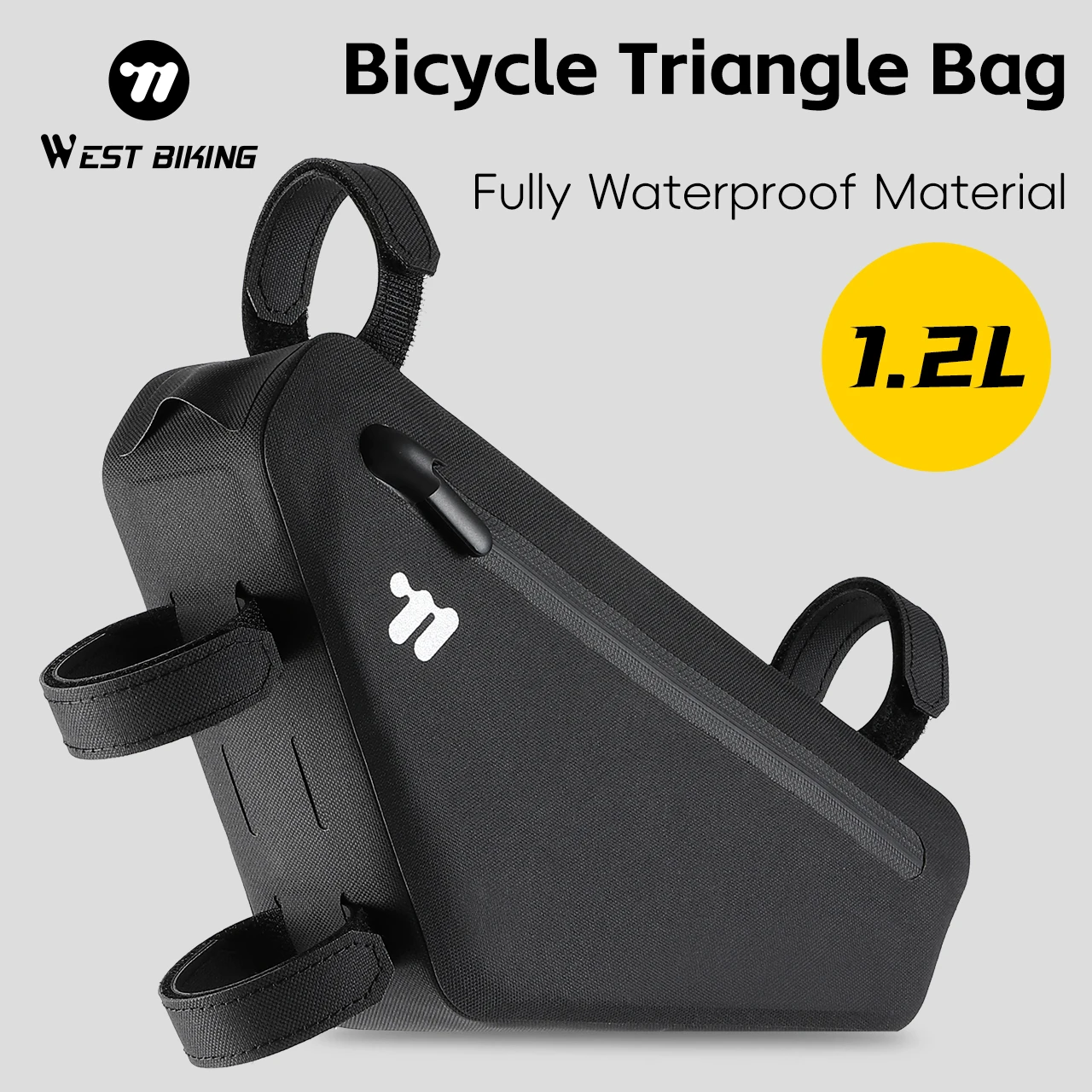 WEST BIKING 1.2L Full Waterproof Triangle Bicycle Bag Front Frame Bag for MTB Road Bike Narrow Edge Bike Accessories