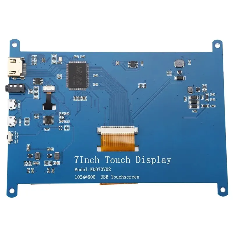 Pantalla táctil LCD IPS TFT de 7 pulgadas, Monitor de 1024x600 píxeles RGB, USB, HDMI, compatible con Raspberry Pi 5, 4B, 3B +, AIDA64, novedad