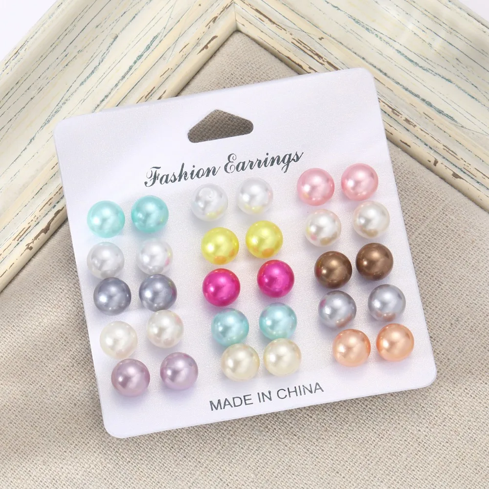 15 Pairs Set Of Tiny Colorful Stud Earrings Simple Vocation Style Lightweight Female Ear Decor For Women Daily Wear