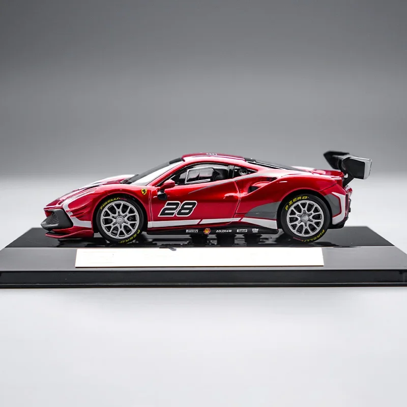 Bburago-Ferrari 488 Challenge Evo 2020 Wrc Ferrari modelo de coche de aleación fundido a presión, coches deportivos de colección, juguete de carreras, regalos para niños, 1:43