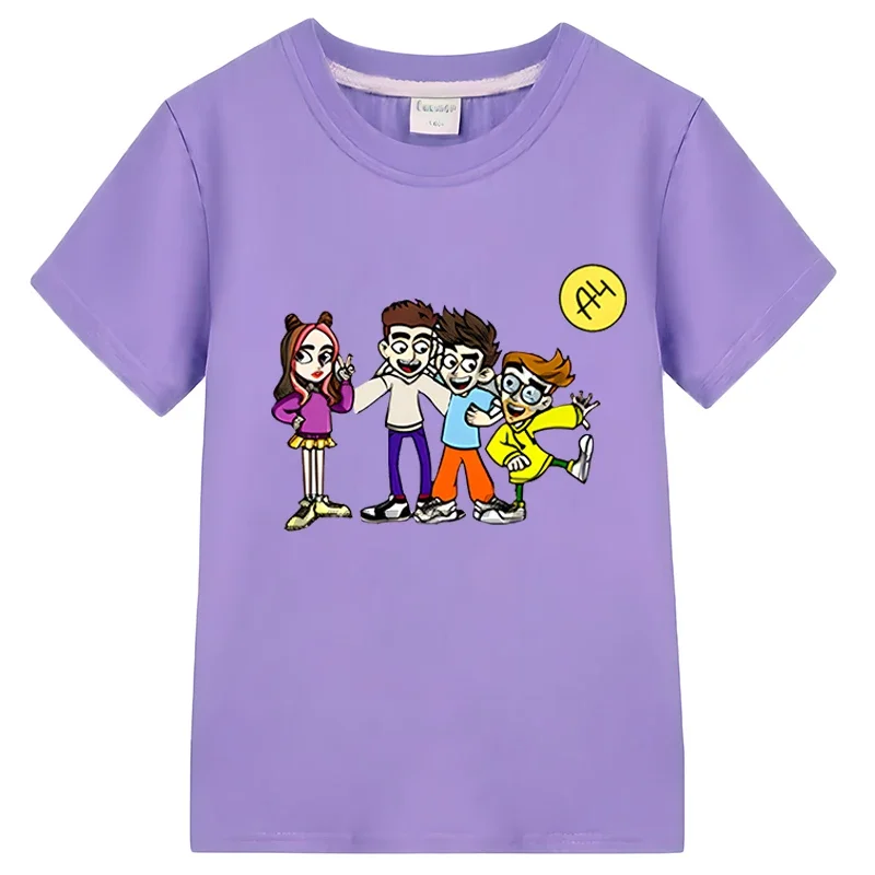 Camisetas de manga corta para niños y niñas, ropa informal de Anime, A4, Vlad, y2k