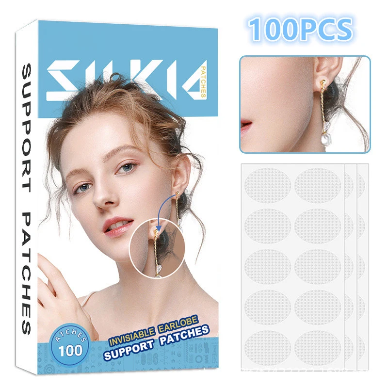 24/100Pcs Invisible Earrings Stabilizers Earlobes Protective Waterproof Patches Earrings Support Ear Patches For Earrings