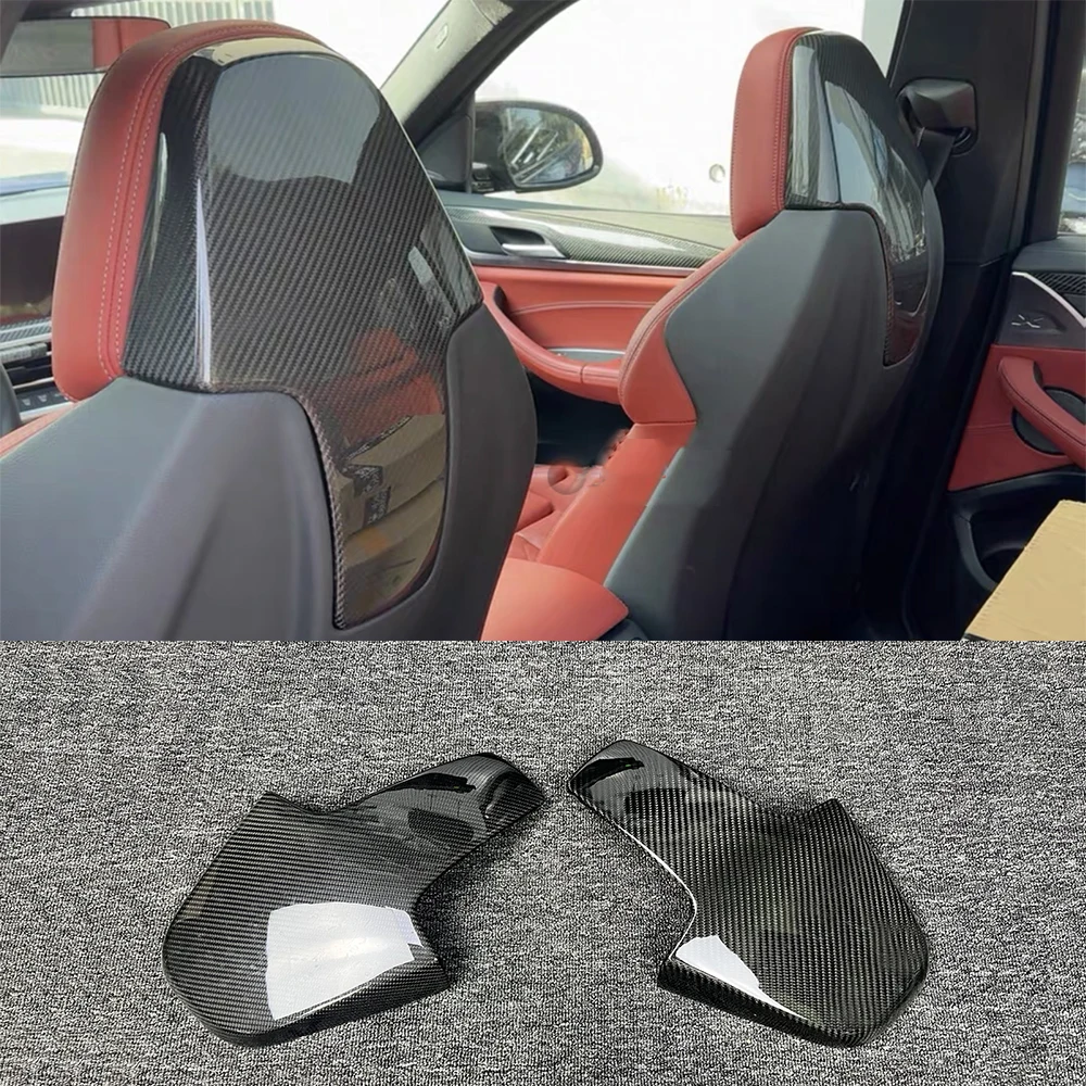 Car Interior Seat Patch Dry Carbon Fiber Seat Back Cover Decorative Sticker Protective cover for BMW M2 M3 M4 G87 G80 G82