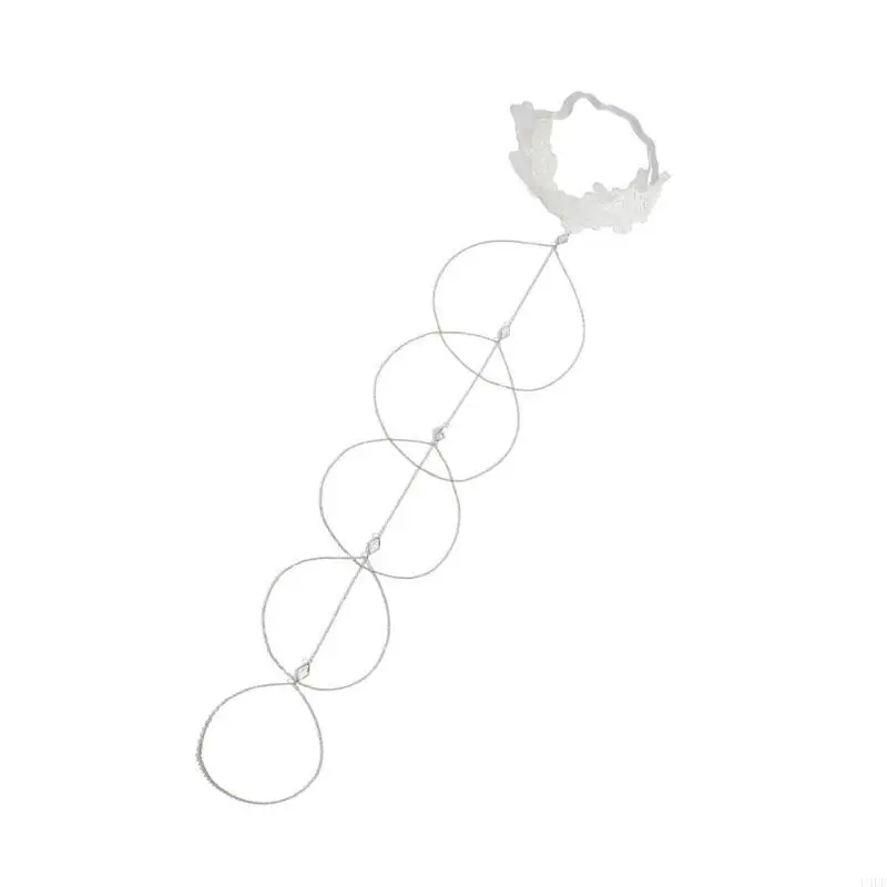 U4LE العصرية الدانتيل سلسلة الفخذ الديكور اليدوية سلسلة من الخرز شرابات سلسلة الساق للمهرجانات الموسيقية وحدث الحياة الليلية