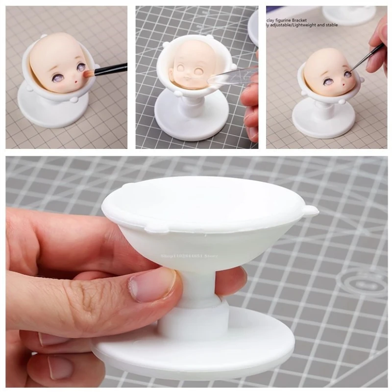 Ultra-light Clay Mold Figurine Stand Rotatable Adjustment Handcrafted Soft Clay Baby Head and Face Drying and Shaping Base Tool