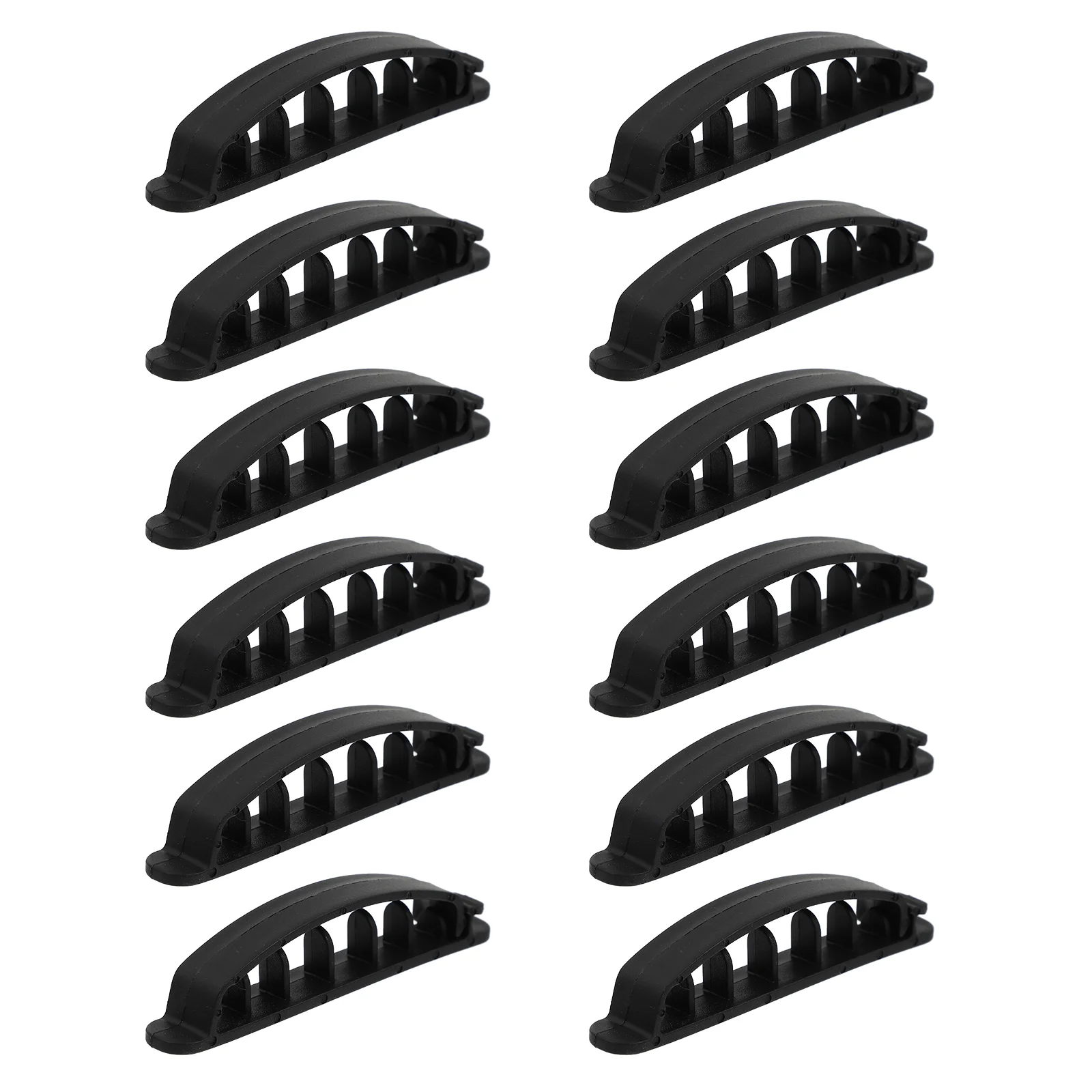 12 PCS Five-Hole Wire Holder Cable Clips Desktop Cord Organizer Silicone Adhesive Management