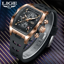 LIGE 2025 New Quartz Wristwatches Sports Military Luxury Watches Men Waterproof Luminous Multifunctional Mens Watch Reloj Hombre