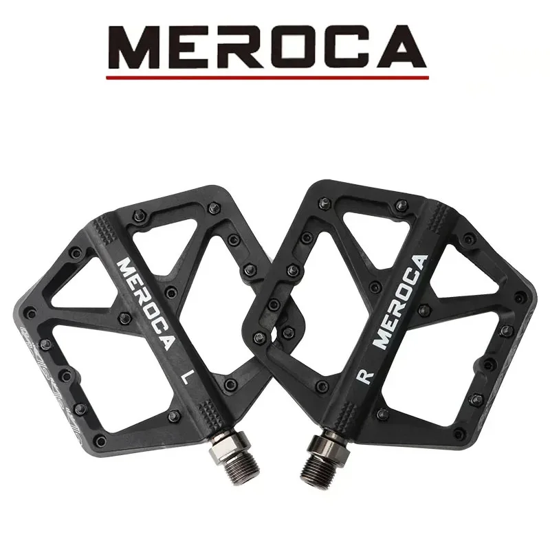 MEROCA Bicycle Platform Pedal MTB Pedal Nylon Fiber Widened Sealed Bearings For Road Bike BMX Ultra-Light Bike Accessories