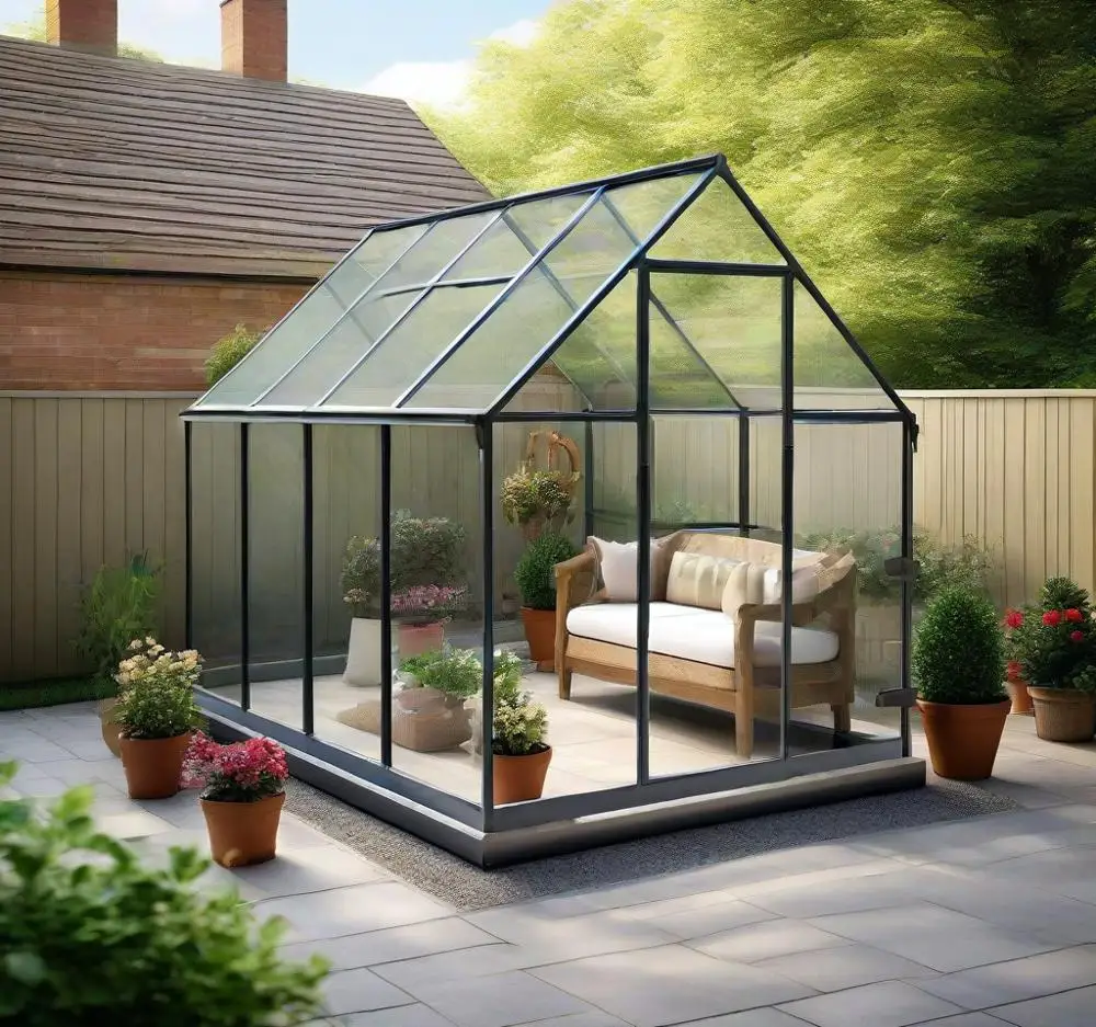 Manufacturer sells commercial alloy aluminum-based modern outdoor modular greenhouse kits with polycarbonate panels