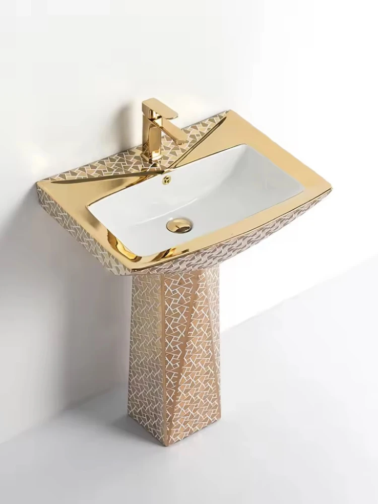 

Y креативная золотая колонна в европейском стиле, раковина для уличного патио, ручная стирка, колонна для бассейна