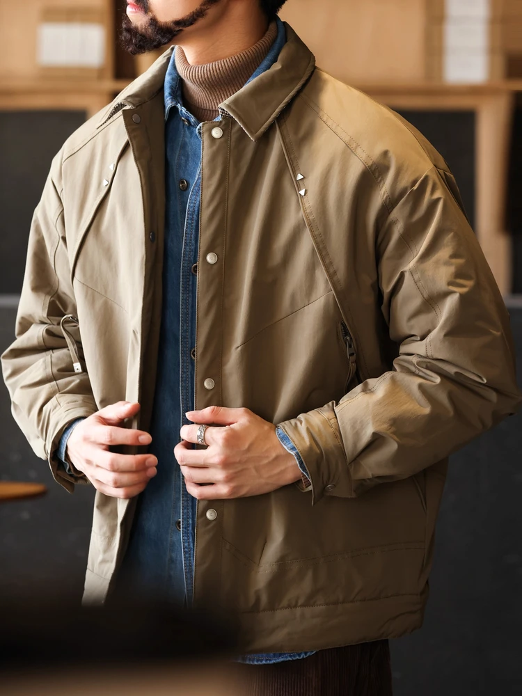 

Утепленная хлопковая куртка с отложным воротником для мужчин, зимнее теплое хлопковое пальто, молодежная повседневная куртка из высокоплотной ткани, не мнется