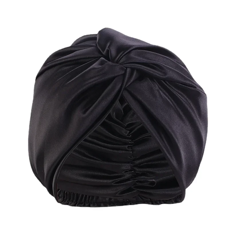 Popular Multi-Color Imitation Silk Double Layer Satin Bonnet Sleep Cap Cross Twist Night Hair Hat Chemotherapy Caps For Women