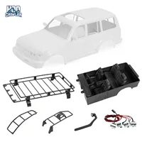 HooCrawler RC LC80 Interior 1/10 RC Crawler Body Mount Bull Bar Bumper Roof Rack Snorkel Ladder for SCX10 TRX4 Redcat GEN8