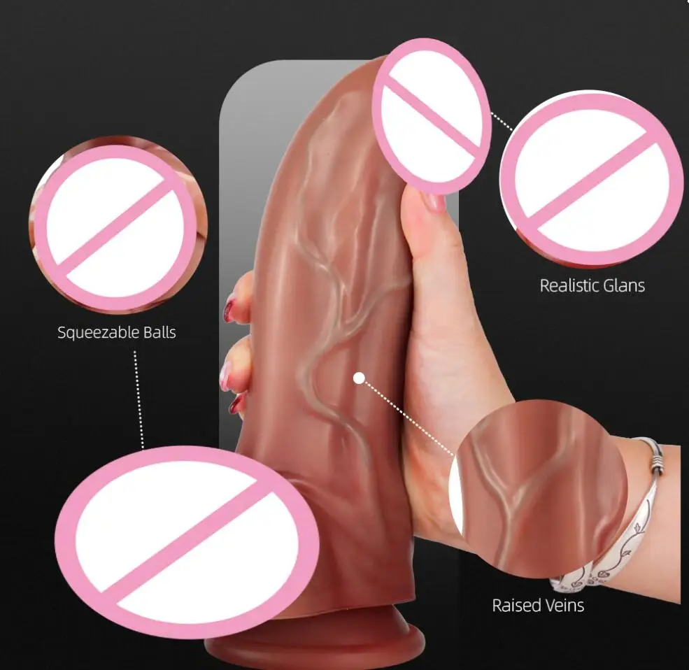 Soft big glans Dildo Realistic Huge Penis Anal Sex Toy for Women Silicone Suction Cup big Dick Butt Plug G-Spot Vagina S3304