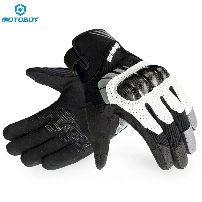 Motoboy Motorcycle Riding Gloves Men's and Women's Summer Breathable Racing Motorcycle Rider Gloves Carbon Fiber Fall Resistant