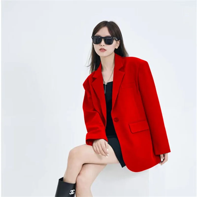 Casual Suit Jacket for Women in Autumn New Loose Version Temperament Commuting Small Suit Top for Women Blazer