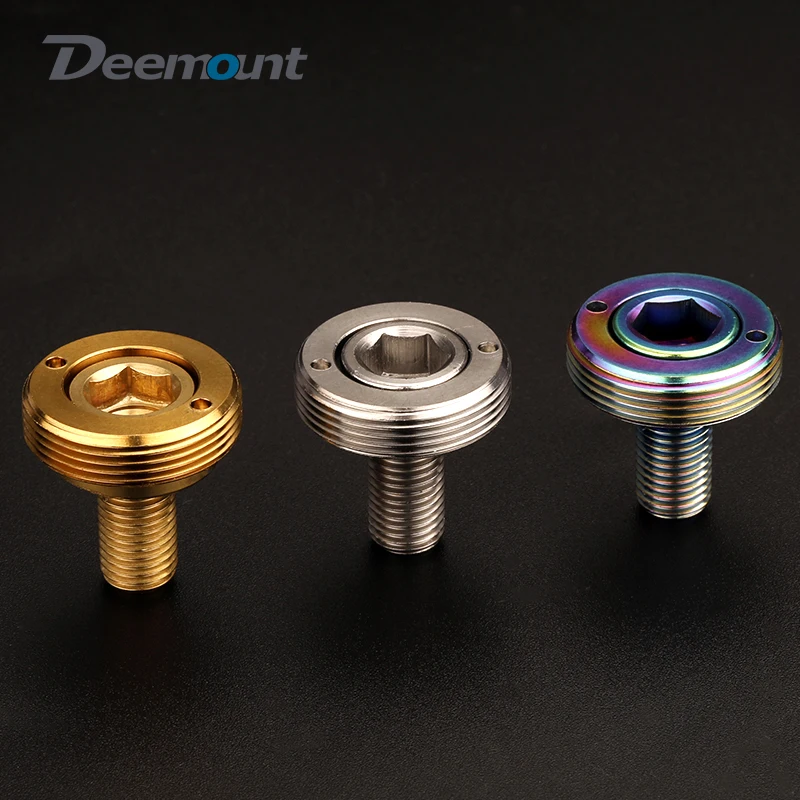 M8*15mm Titanium BB Fixing Bolts CNC-machined Bicycle Square Taper Bottom Bracket Bolts W/ Cap Gasket Cycling Accessories