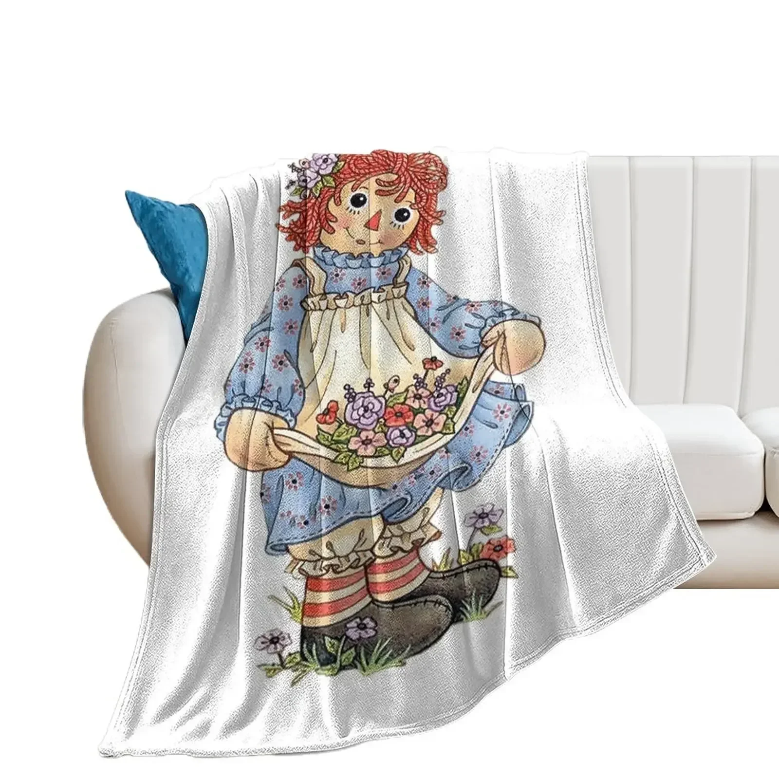 Raggedy Ann And Raggedy Andy Throw Blanket Personalized Gift Decorative Beds Blankets