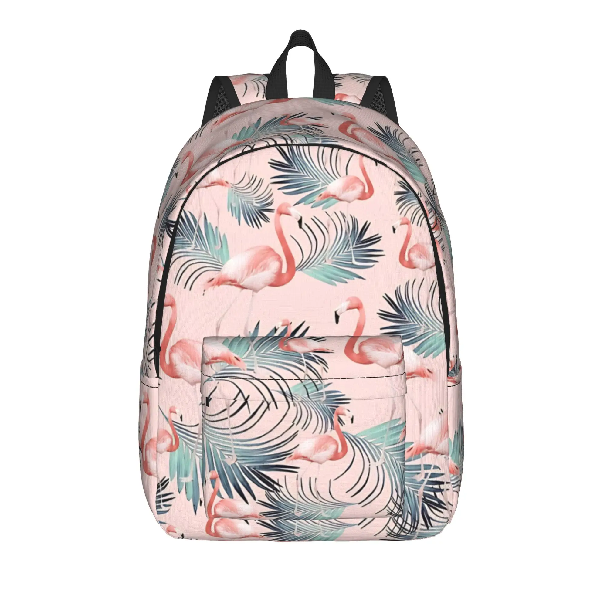 Flamingo Knapsack Back to school season pink tropical wader  Lightweight Backpack