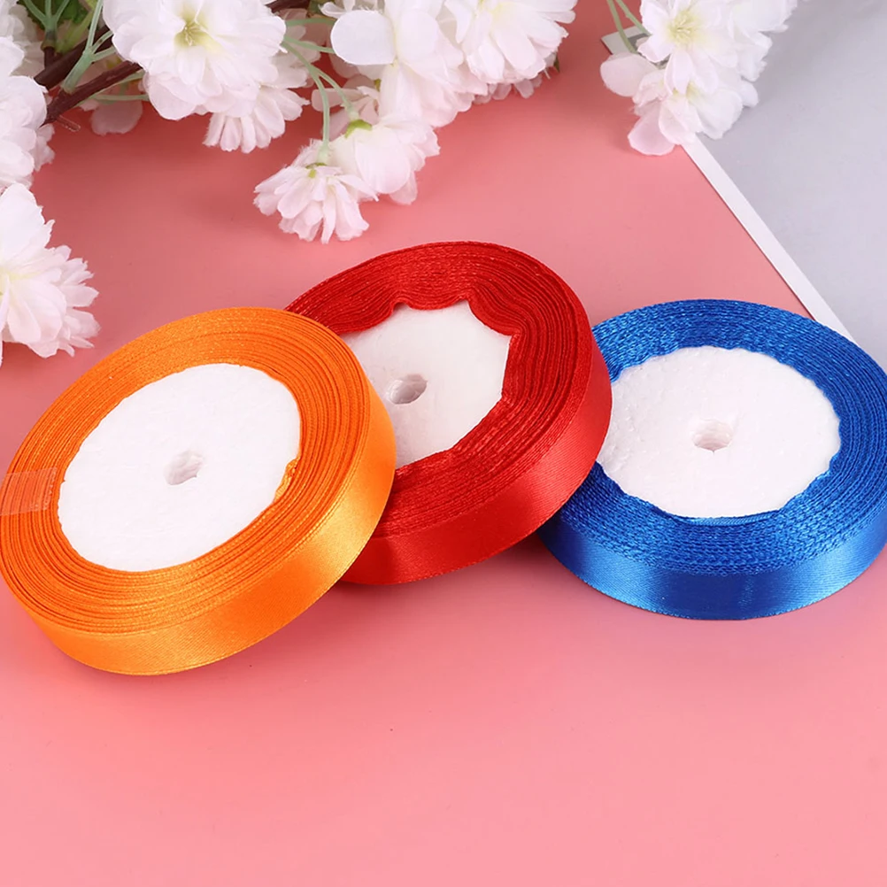 

15 Roll Mixed Color Satin Ribbon Wear Resistant Decorative Wrapping Ribbon for Gift Packing Party Decoration DIY Crafts