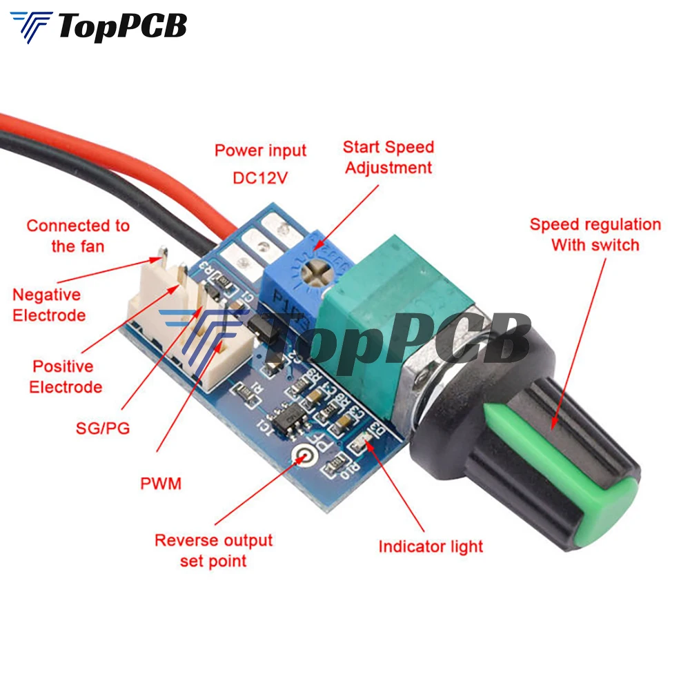 DC 12V PWM Fan Speed Control Switch Module 4 Pin PC Chassis Fan Motor Speed Controller Regulator Governor for Laptop Server Cool