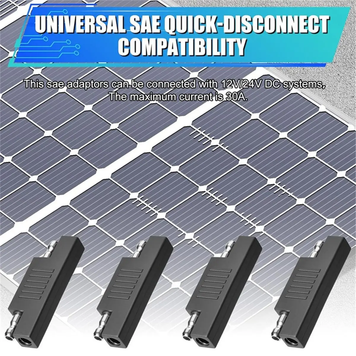 【POPULAR PICK】-SAE Polarity Reverse Adapter 10-Pack 30A for Solar Car, 12V/24V DC Systems, Solar, Vehicle, Motorcycle