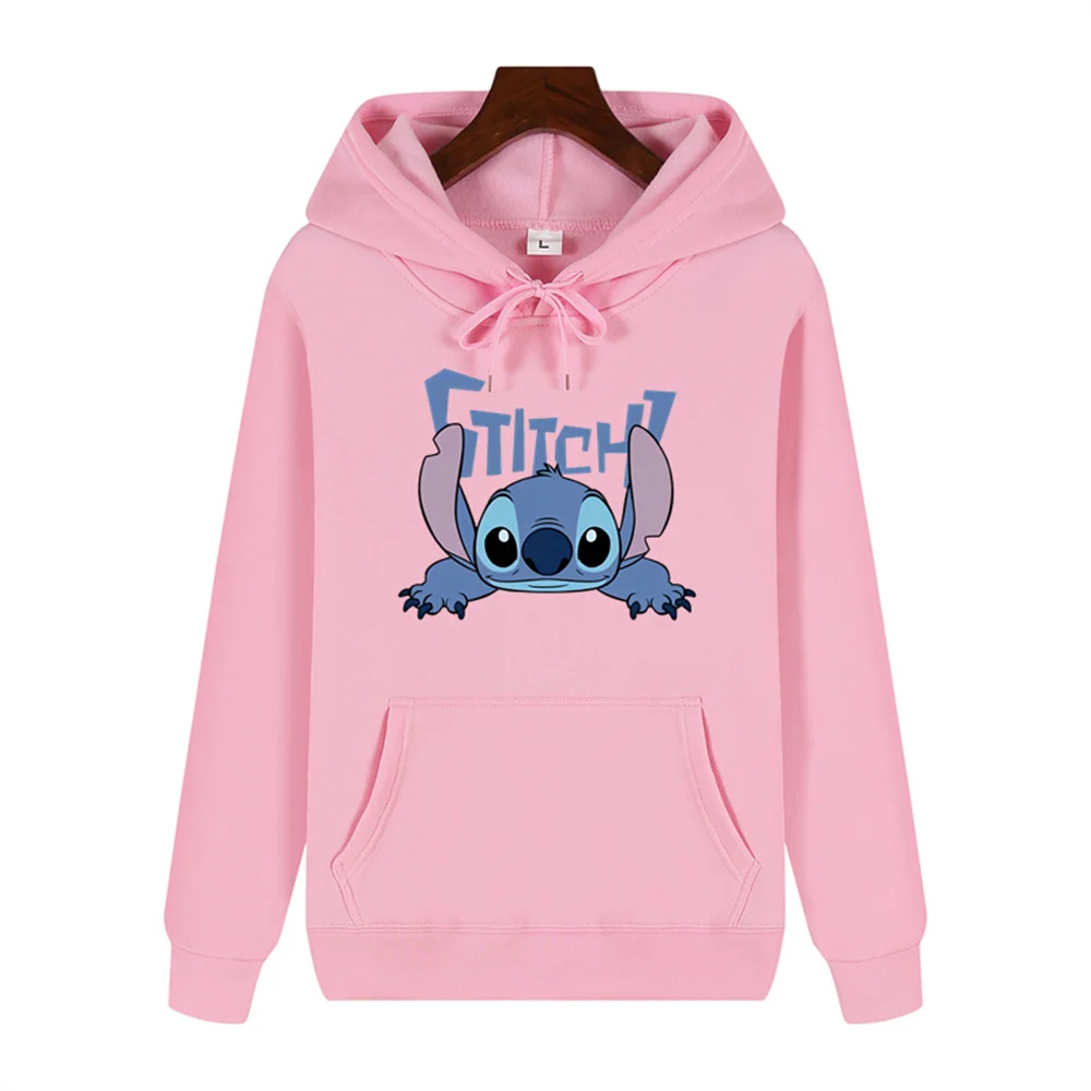 Creative Disney Stitch Print Autumn/Winter comfortable soft thickening men\'s high quality casual fashion warm street hoodie