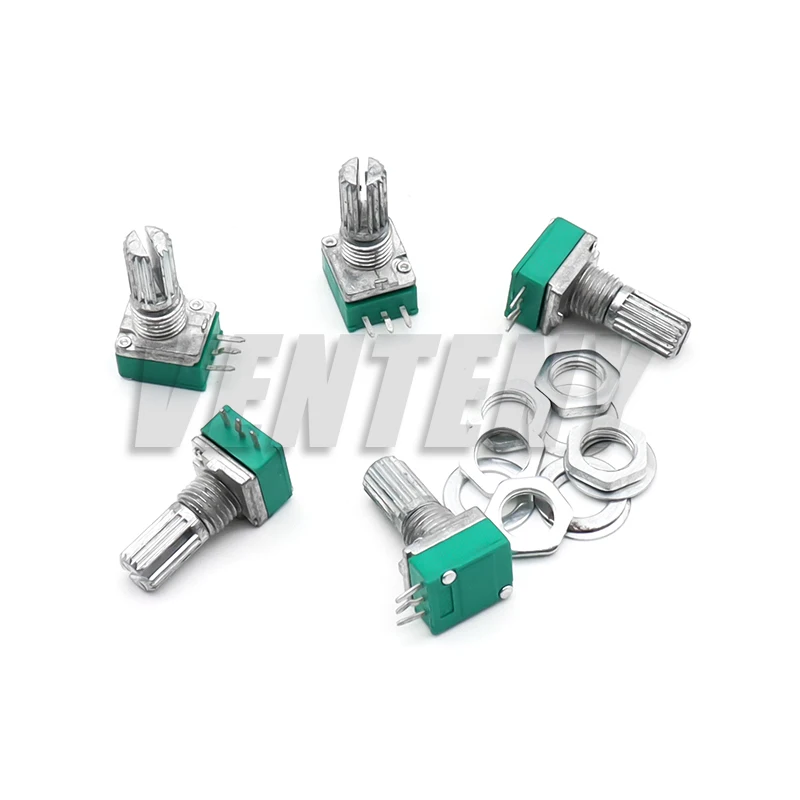 5Pcs Potentiometers Industrial Switches RK097 3Pin B1K 5K 10K 20K 50K 100K 500K  RK097N Switch Audio Shaft 15mm Amplifier Sealin