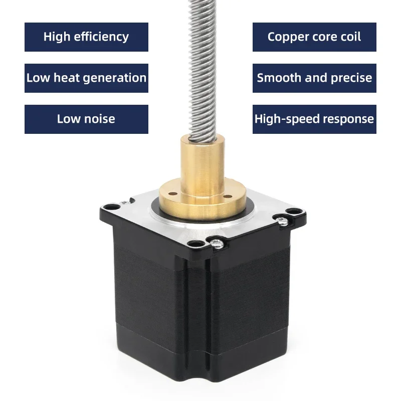 UMOT 90 mNm 0,7 A/4,55 V Kugelumlaufspindel, Länge 250 mm, Durchmesser 5 mm, Schub 35 N/50 N/79 N, CNC-Micro-Nema 11-nichthaltiger linearer Schrittmotor