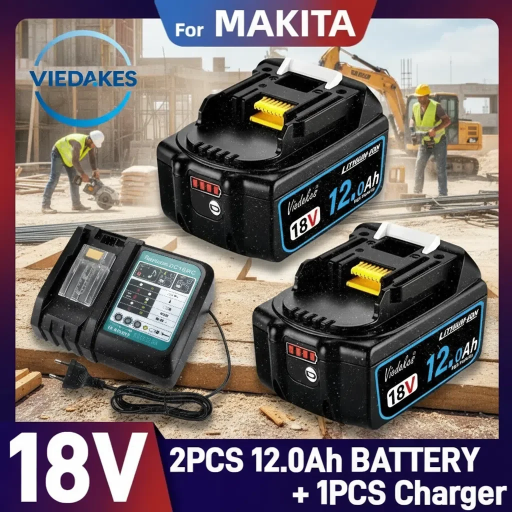 

For Makita BL1830 Battery 3A Charger 18V 12000mAh Replacement Battery For BL1860 BL1850 BL1840B 12.0Ah Tool Rechargable Battery♦