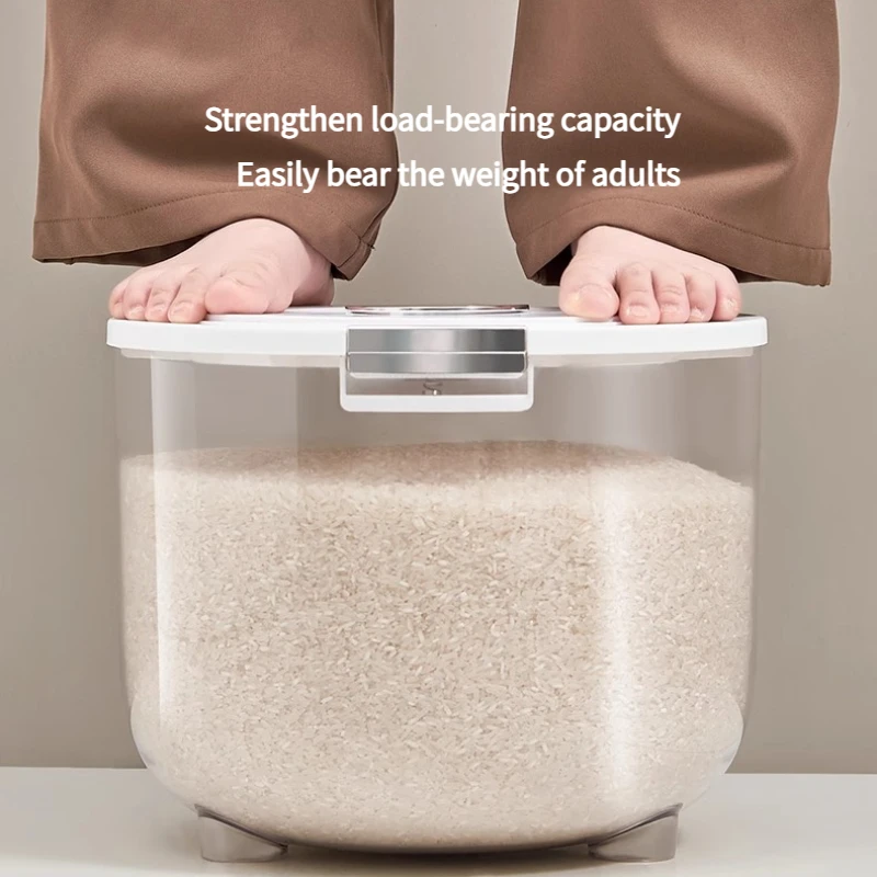 دلو أرز منزلي محكم الغلق، دقيق مطبخ مقاوم للحشرات والرطوبة، الحبوب، صندوق تخزين الأرز، خزان تخزين، 5 كجم/10 كجم/15 كجم #6