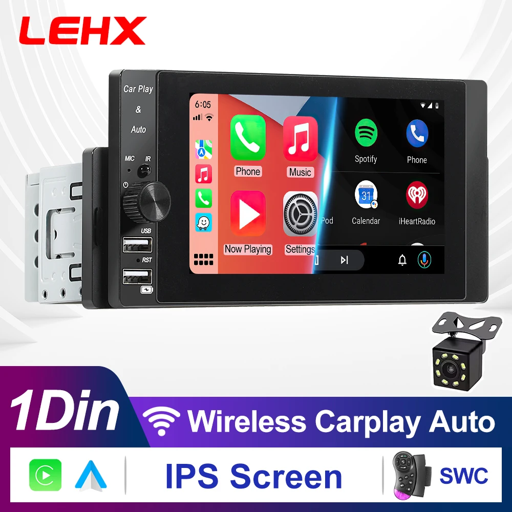 LEHX IPS شاشة تعمل باللمس 7 بوصة 2din راديو السيارة Carplay أندرويد السيارات بلوتوث FM مساعد المدخلات مرآة ربط مشغل وسائط متعددة #1