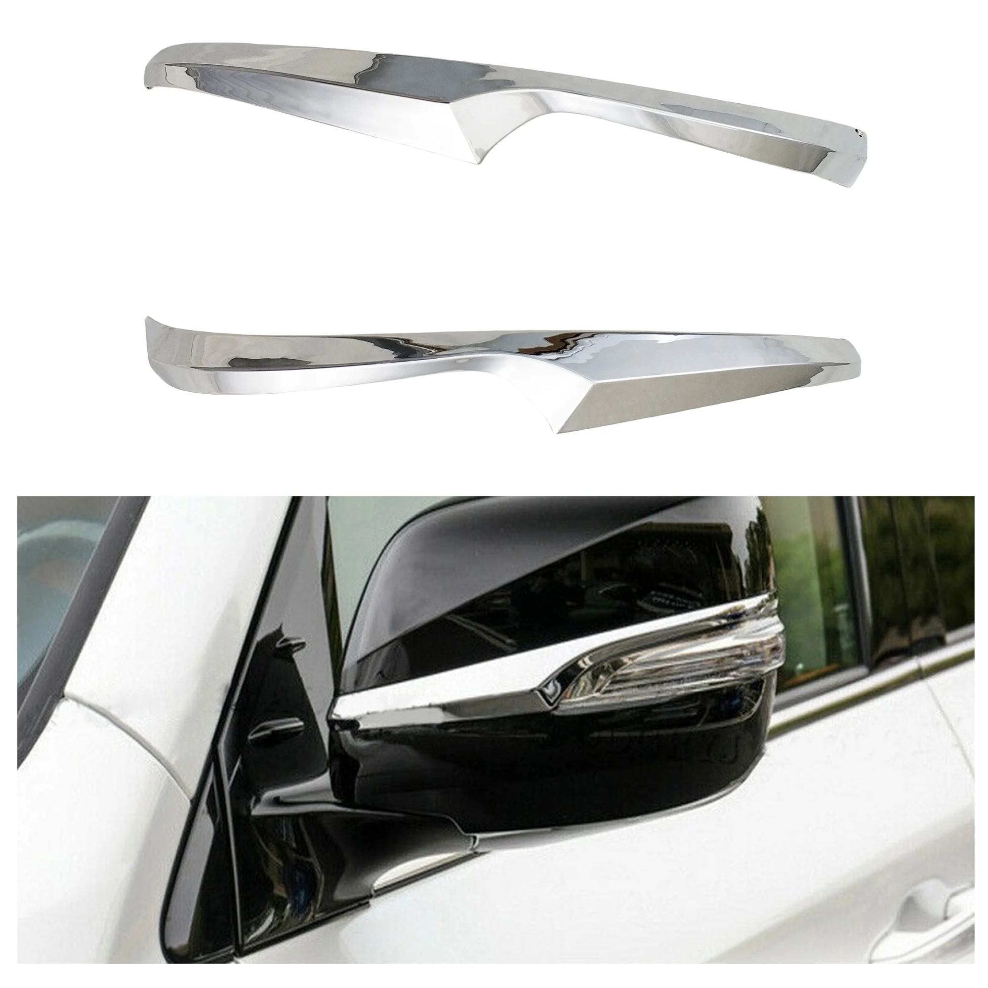 

Car Rearview Accessories Chrome Plated Side Door Mirror Cover Trim Paste Style For Toyota Land Cruiser FJ200 LC200 GX460 LX570