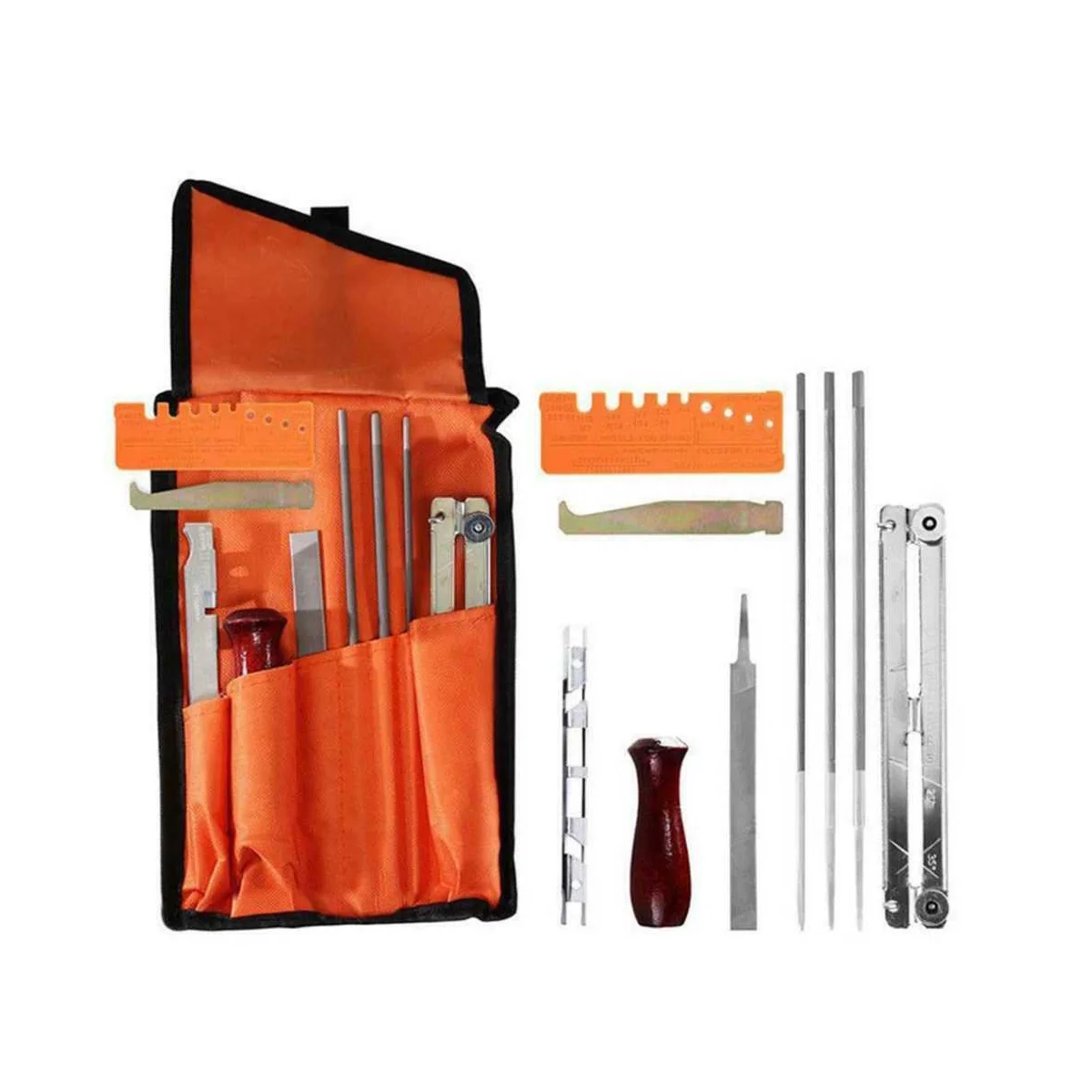 العالمي بالمنشار مجال شحذ عدة ، سلسلة مبراة ، ملفات مستديرة ، ملف مسطح ، مقبض ، دليل الإيداع