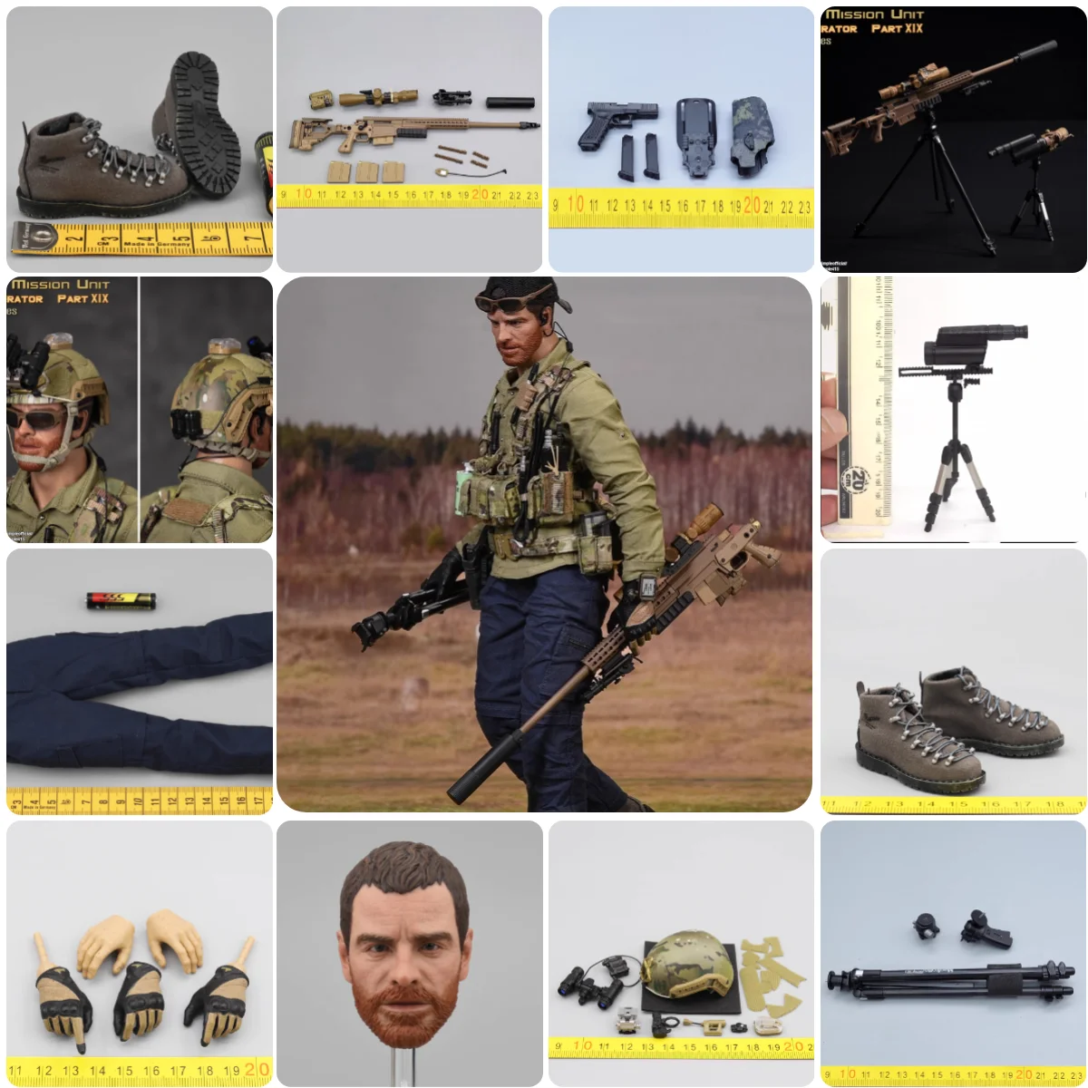 Hot Sales 1/6th EASY&SIMPLE ES 26065SS American Soldier Doll PMC Action Doll Head Sculpt Top Pant Chest Model Sniper Weapons DIY