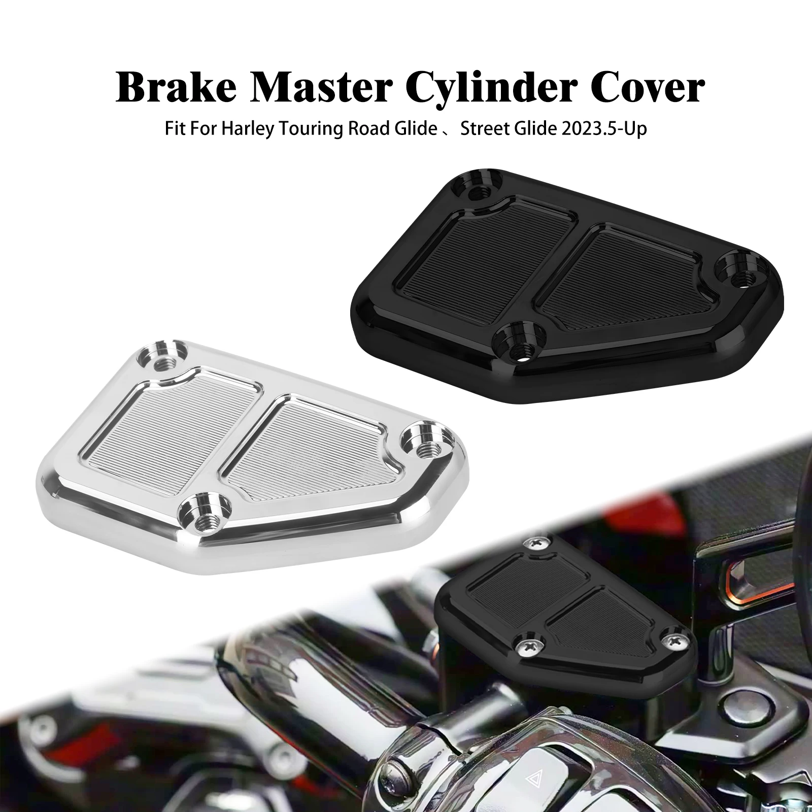 

Motorcycle Front Brake Master Cylinder Cover Aluminum For Harley CVO Road Glide Street Glide 2023-2025 FLHXU Brake Reservoir Cap