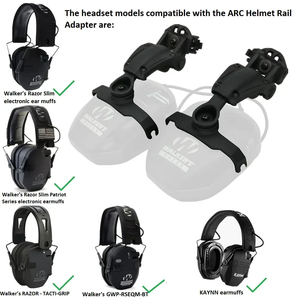 TAC-SKY Tactical ARC OPS-CORED Helmet Rail Adapter New Bracket for Walker Razor Electronic Shooting Hearing Protection Headset