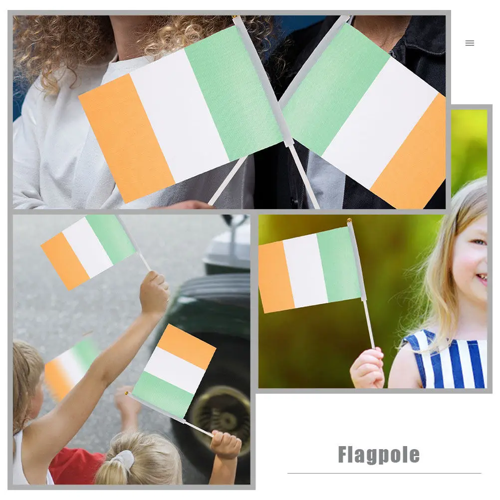 120Pcs Premium Plastic Flagpoles Wind Resistant Secure Hold Flag Sticks for Sports Events Celebrations DIY Flagpole Kit Flag