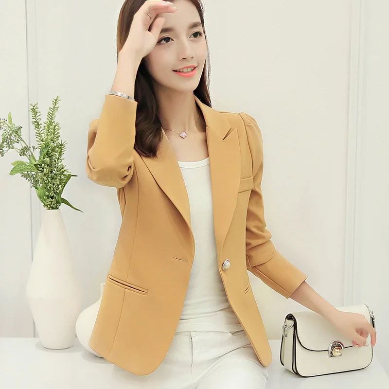 Ladies Blazer Long Sleeve Blaser Women Suit jacket Female Feminine Blazer Femme Pink Blue White Black Blazer Autumn