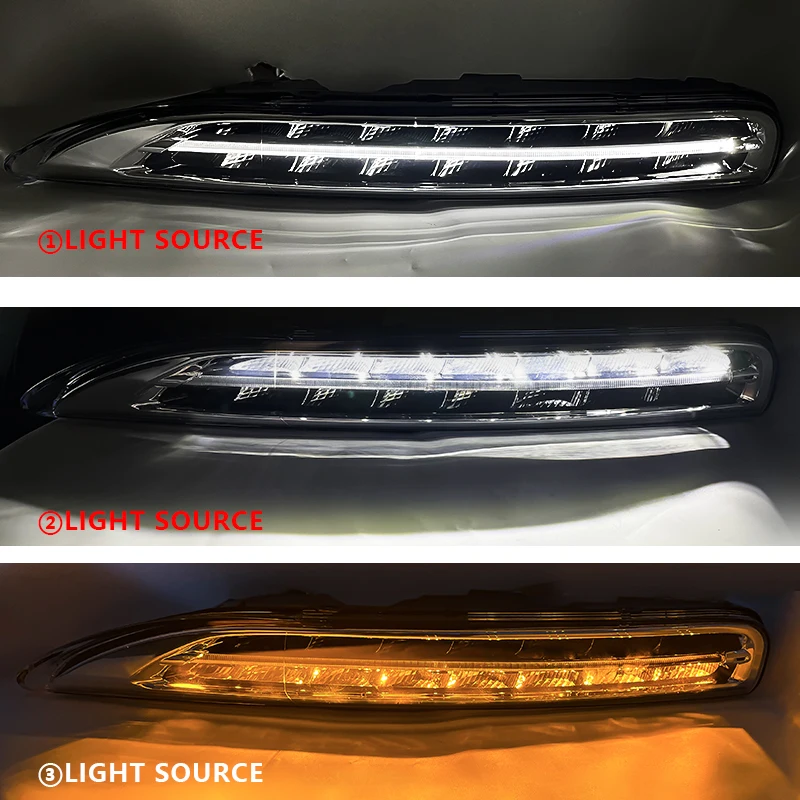 For Porsche Cayenne 2011-2014 Car Light DRL Front Bumper Daytime Running  Light Day Light LED Fog Lamp 95863118100 95863118200