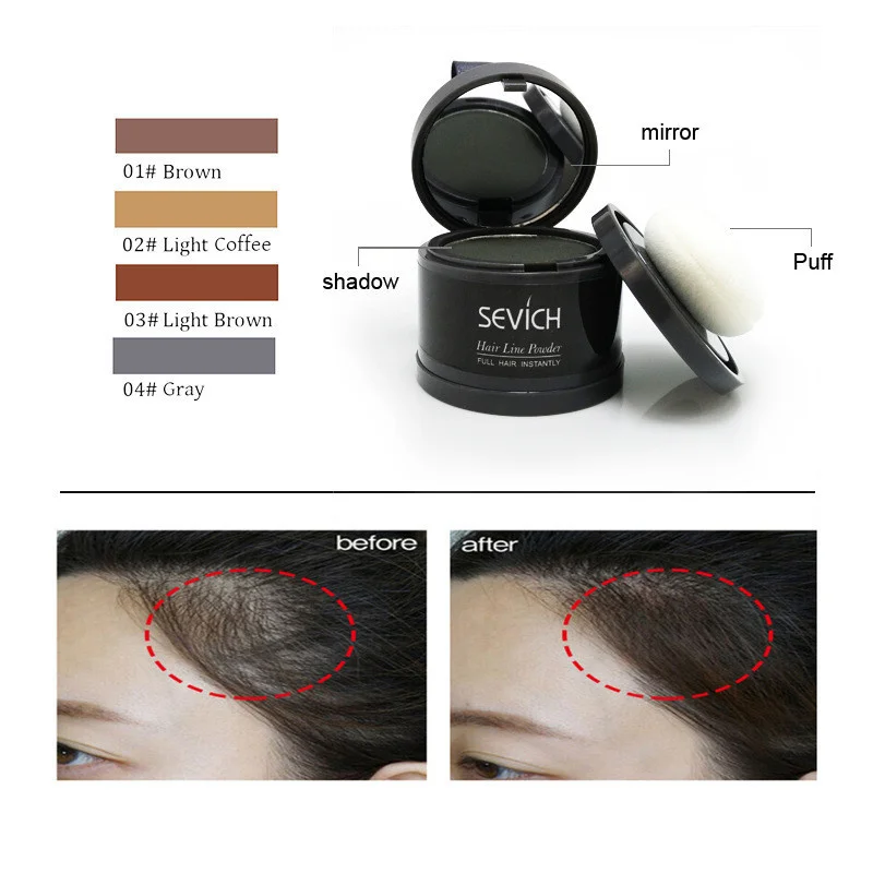 1PC Hairline Repair Filling Powder With Puff Sevich Fluffy Thin Powder Pang Line Shadow Powder Forehead Hair Makeup Concealer