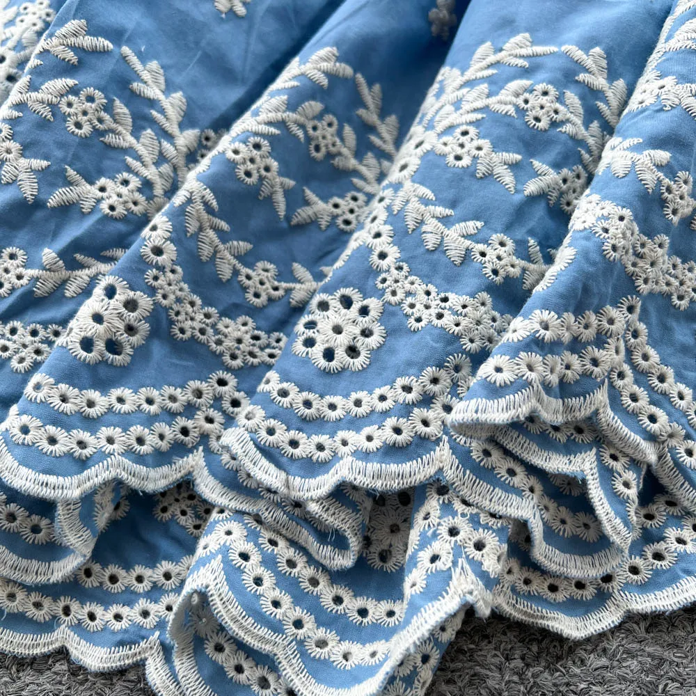 Chic stampa vintage dolce ricamato sottile elegante fata moda coreana Boho vestito estivo abbigliamento donna Abito lungo