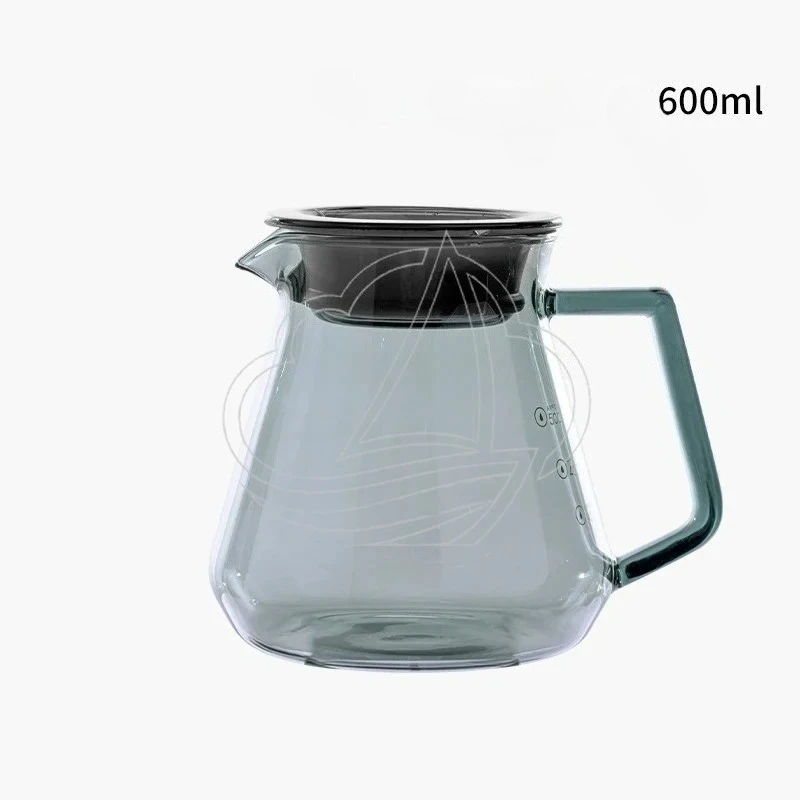 360/600ml Glass Coffee Sharing Pot, Clear Coffee Server, Hand Brew Coffee Tea Pot for Home & Cafe