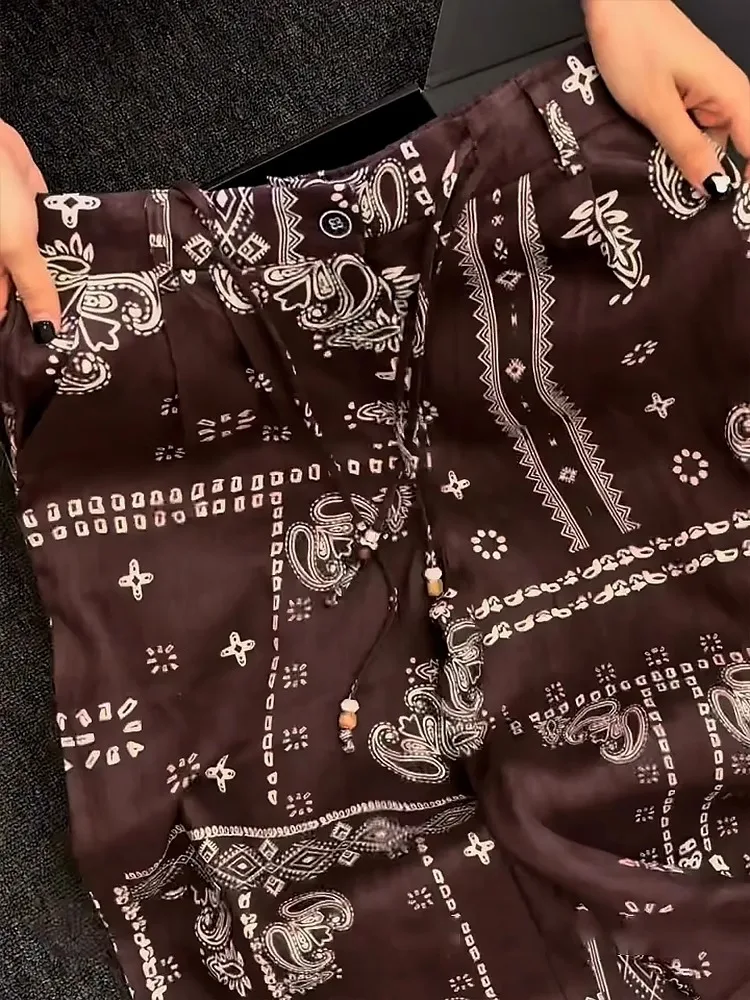 Stunning Unique Printed Vest Wide Leg Pants Two Piece Set Beautiful Faionable Summer Outfit Clete Set of 2025 Trend